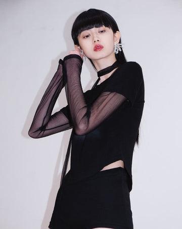 Sheer Vanish Scarf Long Sleeve